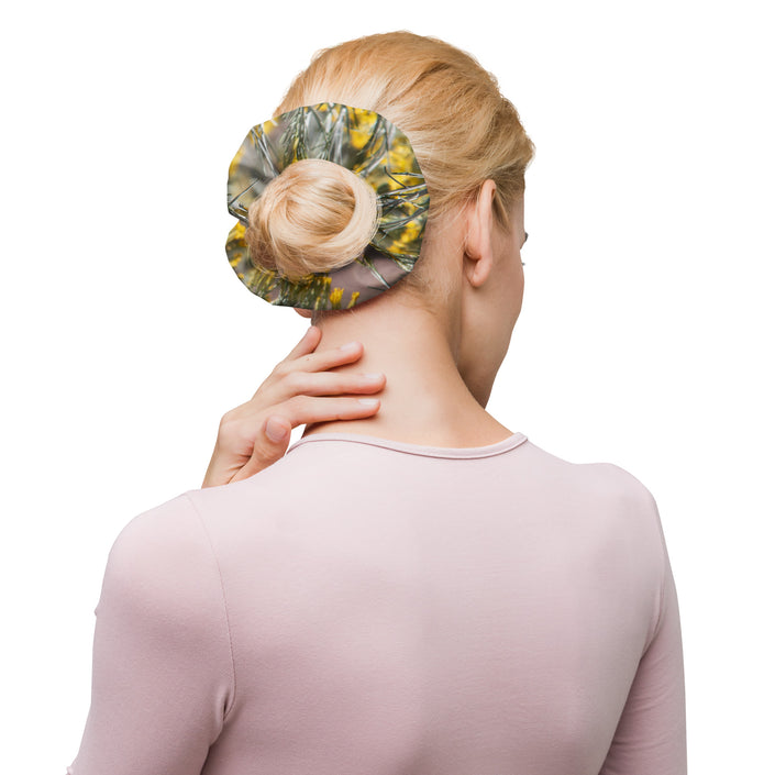 Yellow Scrunchie with bee's and blooms
