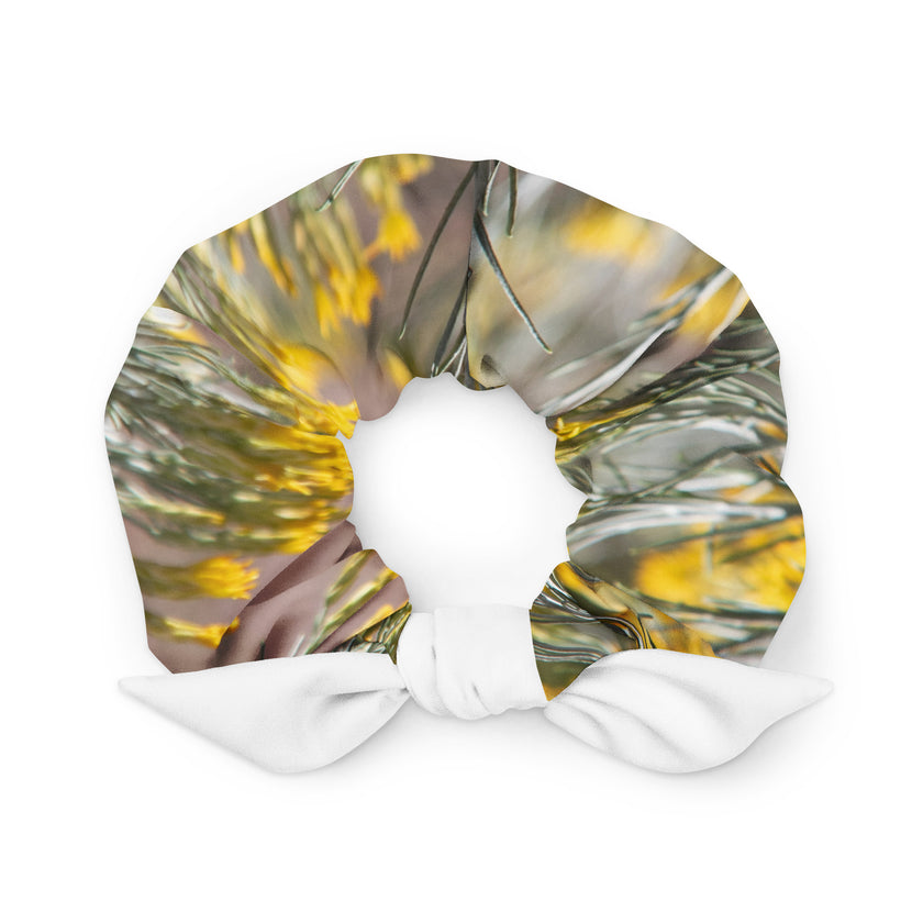 Yellow Scrunchie with bee's and blooms